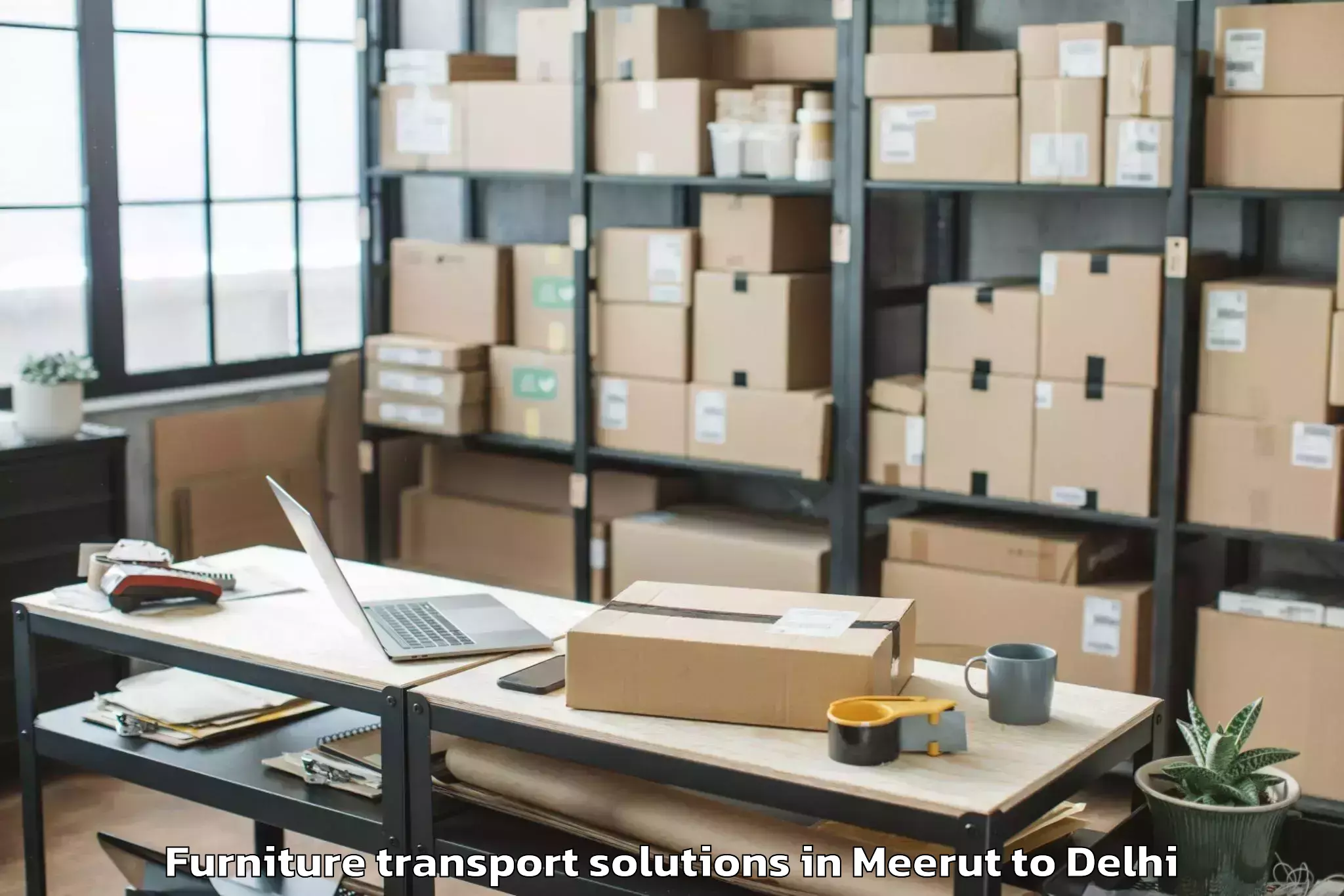 Book Your Meerut to Burari Furniture Transport Solutions Today